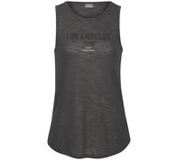 Tanktop VENICE BEACH, Damen, Gr. 32/34, grau (anthrazit), Slub, Obermaterial: 65% Polyester, 35% Viskose, unifarben mit Farbeinsatz, casual, figurumspielend hüftlang, Rundhals, ohne Ärmel, Tops, mit L