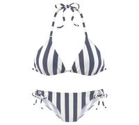 Triangel-Bikini VENICE BEACH, Damen, Gr. 36, Cup C/D, blau (marine, weiß), Recycling-Polyester, gestreift, Bikini-Sets Triangel-Bikini, mit gewebten Streifen (33595533-36) marine, weiß