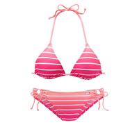 Triangel-Bikini VENICE BEACH, Damen, Gr. 38, Cup C/D, pink (pink, gestreift), Polyamid, Farbverlauf, gestreift, Bikini-Sets Triangel-Bikini, mit Farbverlauf, regulierbares Top, mit herausnehmbaren Cup