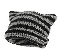 VENTDOUCE Gestrickte Katzenmütze,Warme Grobstrickmützen mit Katzenohren - Slouchy Gestrickte warme Mützen, Winter Running Cycling Ski Beanie für Damen und Herren