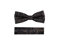 Venti Set Fliege, Einstecktuch braun, Gemustert