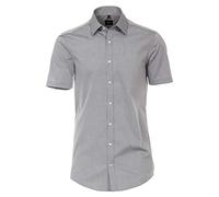Venti Herren Businesshemd Kurzarm uni Body Fit, grau, 40 Hellgrau