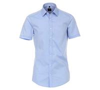 Venti Hemd Body-Fit New-Kent-Kragen Halbarm Natural Stretch Hellblau Größe 40