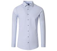 Venti Body Fit Hemd blau, Bedruckt