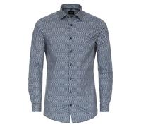 Venti Body Fit Hemd blau, Bedruckt