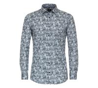 Venti Body Fit Hemd blau, Bedruckt