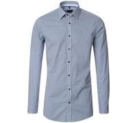Venti Body Fit Hemd blau, Bedruckt