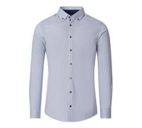 Businesshemd VENTI "VENTI Businesshemd Print", Herren, Gr. 45, Normalgrößen, blau, 97% Baumwolle, 3% Elasthan, bedruckt, sehr figurbetont, Hemden (67855635-45) blau