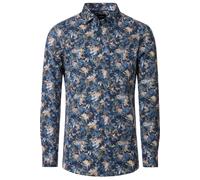 Venti Body Fit Hemd blau, Blumen