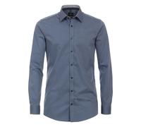 Venti Businesshemd Herren Uni Body Fit 100% Baumwolle Mittelblau Größe 44