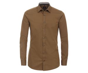 Venti Body Fit Hemd gelb, Faux-uni