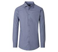 Venti Modern Fit Hemd blau, Bedruckt