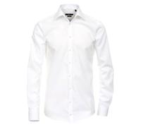 Businesshemd VENTI "VENTI Businesshemd extra langer Arm 69cm uni", Herren, Gr. 42, Normalgrößen, weiß, 100% Baumwolle, unifarben, schmal, Hemden (89707048-42) weiß