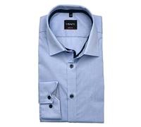 Businesshemd VENTI "VENTI Businesshemd extra langer Arm 72cm uni", Herren, Gr. 41, Normalgrößen, blau (115 blau), 100% Baumwolle, unifarben, sehr figurbetont, Hemden (41621452-41) 115 blau