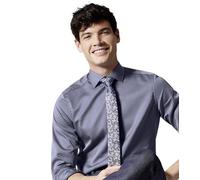 Venti Businesshemd extra Langer Arm 72cm Uni Modern Fit graues Dunkelblau 45