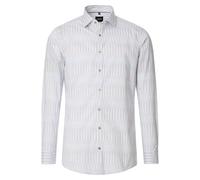 Venti Herren Businesshemd Body Fit Kent-Kragen Langarm Gestreift Hellblau, Kragenweite:41