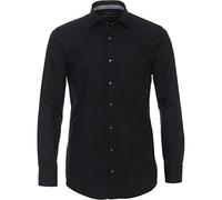 Venti Businesshemd Hyperflex Modern Fit 88% Baumwolle 12% Elasthan Schwarz