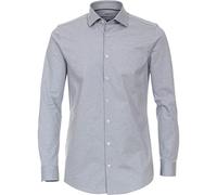Businesshemd VENTI "VENTI Businesshemd Jerseyflex uni", Herren, Gr. 39, Normalgrößen, blau (hellblau), 89% Baumwolle, 11% Elasthan, unifarben, sehr figurbetont, Hemden (42759268-39) hellblau