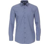 Businesshemd VENTI "VENTI Businesshemd kariert", Herren, Gr. 42, Normalgrößen, blau (mittelblau), 100% Baumwolle, kariert, schmal, Hemden (62255052-42) mittelblau