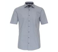 Venti Businesshemd Modern Fit Kurzarm bedruckt Blau 100% Baumwolle
