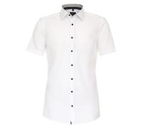 Businesshemd VENTI "VENTI Kurzarm uni" Gr. 42, Normalgrößen, weiß (schneeweiß) Herren Hemden Kurzarm (69780823-42) schneeweiß