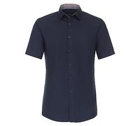 Businesshemd VENTI "VENTI Businesshemd Kurzarm uni", Herren, Gr. 41, Normalgrößen, blau (dunkelblau), 100% Baumwolle, unifarben, schmal, Hemden (67284946-41) dunkelblau