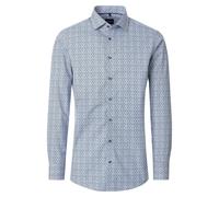 Venti Modern Fit Hemd blau, Bedruckt