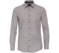 Venti Businesshemd Print Modern Fit Herren, 100% Baumwolle, bedruckt, Braun Gr. 41