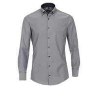 Venti Businesshemd Uni Modern Fit – 100% Baumwolle, schmal – Dunkelblau Größe 41