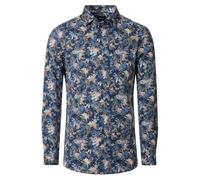 Venti Body Fit Hemd blau, Blumen