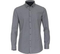 Venti Businesshemd Hyperflex Body Fit, bedruckt, dunkelblau, Herren, 97% Baumwolle, 3% Elasthan