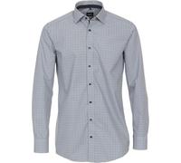Businesshemd VENTI "VENTI Businesshemd Print", Herren, Gr. 43, Normalgrößen, blau (mittelblau), 100% Baumwolle, bedruckt, schmal, Hemden (91243009-43) mittelblau