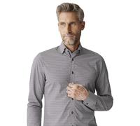 Venti Modern Fit Hemd dunkelgrau, Gemustert