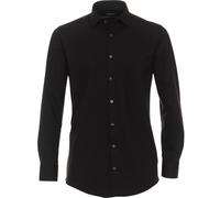 Venti Jerseyflex Modern Fit Jerseyhemd schwarz, Einfarbig