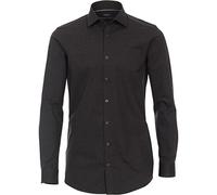 Businesshemd VENTI "VENTI Businesshemd uni", Herren, Gr. 41, Normalgrößen, grau (dunkelgrau), 89% Baumwolle, 11% Elasthan, unifarben, sehr figurbetont, Hemden (35465436-41) dunkelgrau