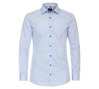 Venti Businesshemd Uni Body Fit Herren Hellblau, 97% Baumwolle 3% Elasthan, Größe 39