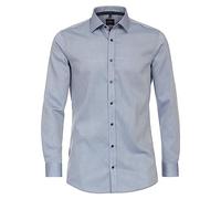 Venti Businesshemd Uni Body Fit graues Mittelblau 39