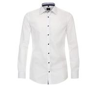 Venti Businesshemd Uni Body Fit 100% Baumwolle Weiß Gr. 43