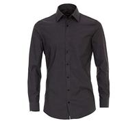 Venti Hemd Popeline Extra Slim Fit Kentkragen 100% Baumwolle Dunkelgrau Gr. 43