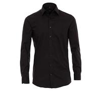 VENTI - Popeline Hemd uni 001410 schwarz - Gr. - 40