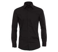 Venti Body Fit Hemd schwarz, Einfarbig