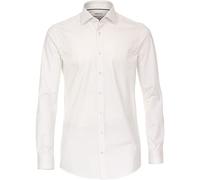 Businesshemd VENTI "VENTI Businesshemd Jerseyflex uni", Herren, Gr. 44, Normalgrößen, weiß, 89% Baumwolle, 11% Elasthan, unifarben, sehr figurbetont, Hemden (37602338-44) weiß