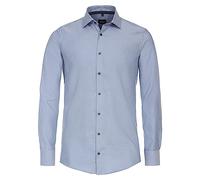 Venti Businesshemd Modern Fit Uni 100% Baumwolle Herren graues Mittelblau Größe 36