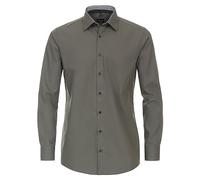 Venti Businesshemd Herren Uni Modern Fit – 100% Baumwolle – grün (olive) – Gr. 39