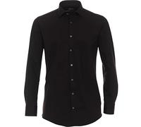 Venti Jerseyflex Modern Fit Jerseyhemd schwarz, Einfarbig