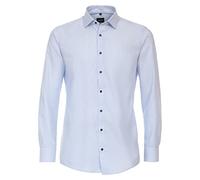 Venti Herren Businesshemd Modern Fit uni hellblau 100% Baumwolle Größe 45