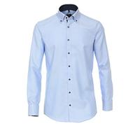 Businesshemd VENTI "VENTI Businesshemd uni", Herren, Gr. 40, Normalgrößen, blau (hellblau), 100% Baumwolle, unifarben, schmal, Hemden (17054669-40) hellblau
