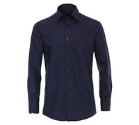 Businesshemd VENTI "VENTI Businesshemd uni", Herren, Gr. 44, Normalgrößen, blau (dunkelblau), 100% Baumwolle, unifarben, schmal, Hemden (15967624-44) dunkelblau