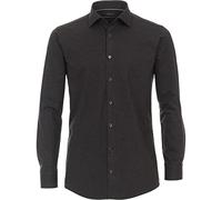 Businesshemd VENTI "VENTI Jerseyflex uni Modern Fit" Gr. 46, Normalgrößen, grau (dunkelgrau) Herren Hemden Langarm (91322215-46)