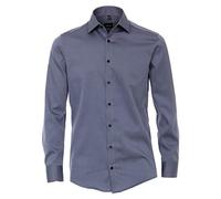 Venti Hemd Herren Modern Fit Twill 001880 Einfarbig Rauchblau Langarm Baumwolle Größe 42